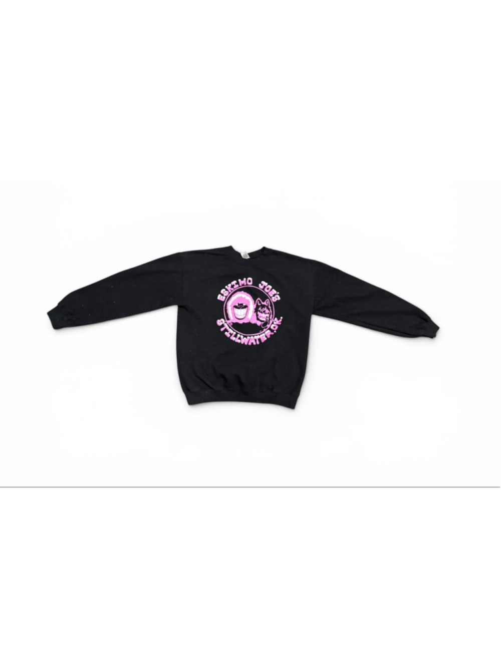 Eskimo Joe’s Stillwater OK Black Pink Crewneck Sweatshirt Women’s M Gildan - Picture 3 of 9
